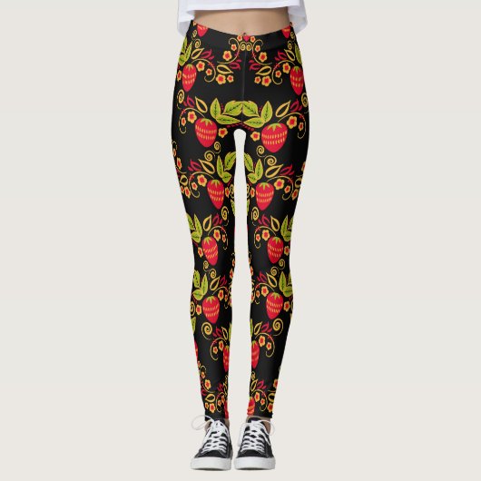 Chokhloma Russische bessen: traditionele stijl Leggings (Voorkant)