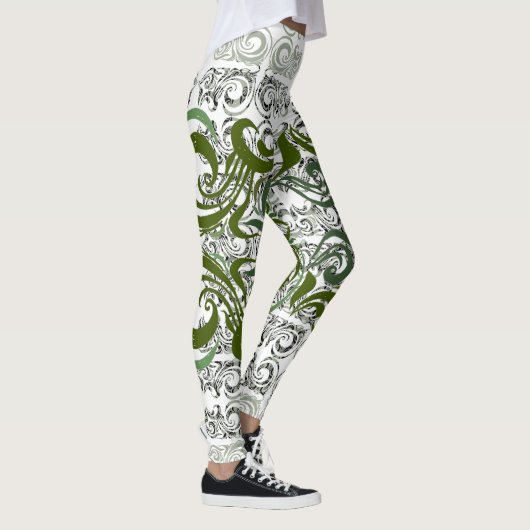 Chokhloma zeewierpatroon leggings (Rechts)