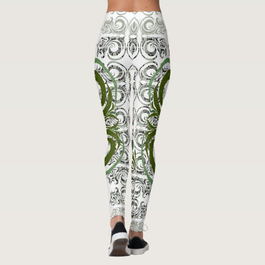 Chokhloma zeewierpatroon leggings (Achterkant)