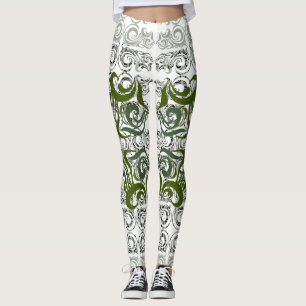 Chokhloma zeewierpatroon leggings