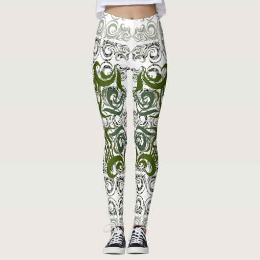 Chokhloma zeewierpatroon leggings (Voorkant)
