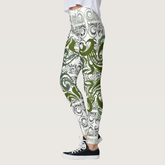 Chokhloma zeewierpatroon leggings (Links)