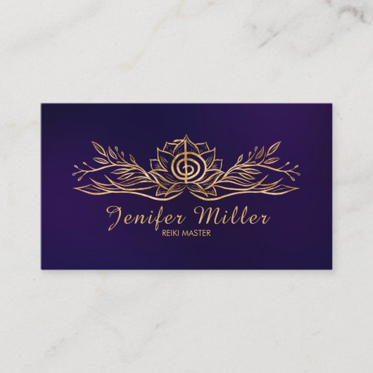 Choku Rei Lotus gouden tekening Visitekaartje (Voorkant)