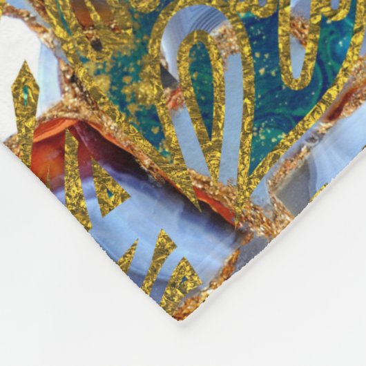 Choku Rei Symbool in Mandala over marmer en goud Fleece Deken (Hoek)