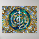 Choku Rei Symbool in Mandala over marmer en goud Poster (Voorkant)