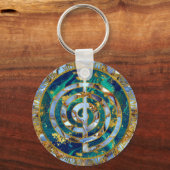 Choku Rei Symbool in Mandala over marmer en goud Sleutelhanger (Voorkant)