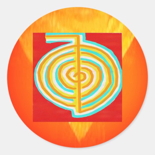 CHOKURAY : CHO KU RAY Reiki Heling Symbool Ronde Sticker (Voorkant)