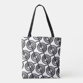 Chokurie Tilted Black op White Tote Bag (Achterkant)