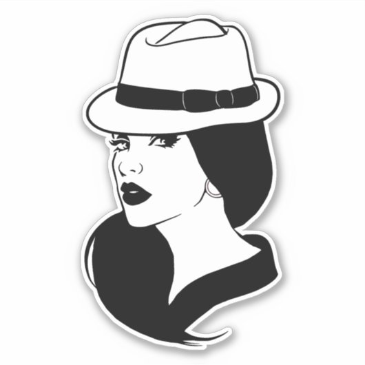 Chola Mexicaanse gangster meisje vrouwen gezicht k Sticker (Voorkant)