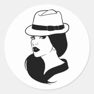 Chola Mexican Latina Girl Womans Face Art Ronde Sticker