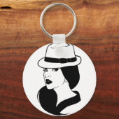 Chola Mexican Latina Girl Womans Face Art Sleutelhanger (Voorkant)