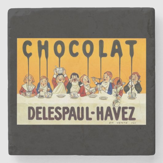 Cholat Delespaul Havez Kinderen met Cocoa Syrup Stenen Onderzetter (Voorkant)