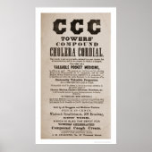 Cholera Medicine Broadside print 1870 (Voorkant)