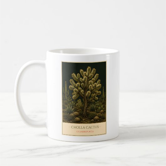 Cholla Cactus – Vintage Botanische Mok (Links)