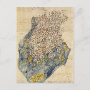 Chŏlla-namdo Chŏlla-pukto Chŏndo Korea Map c1800 Briefkaart
