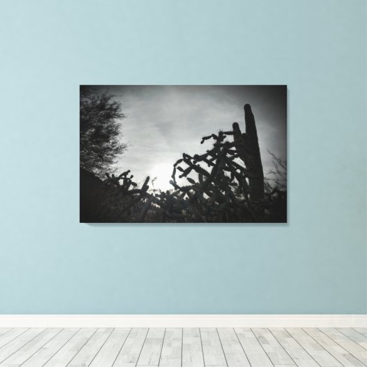 Cholla Sunset Canvas Afdruk (Insitu (Houten vloer))
