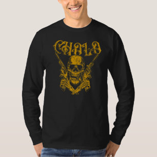 Cholo Gangster Skull met gespleten pistolen 1 T-shirt
