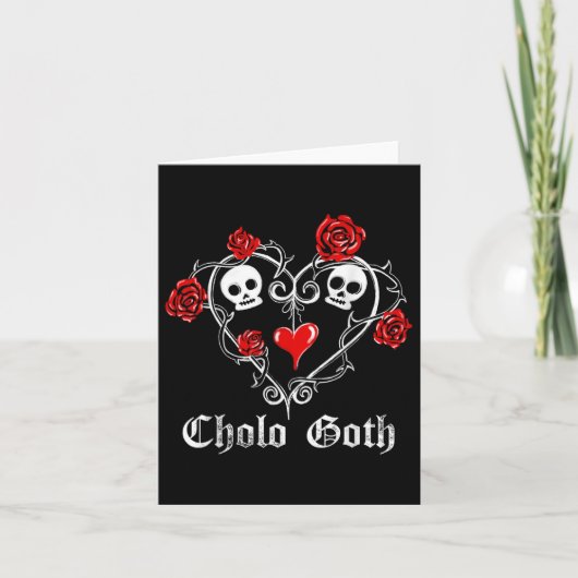 Cholo Gothic hart schedel Roos doornen Gotisch Tat Kaart (Voorkant)
