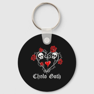 Cholo Gothic hart schedel Roos doornen Gotisch Tat Sleutelhanger