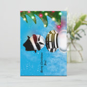 Cholo Sneeuwman Foo Kerstboom Licht Sneeuw Kaart (Staand voorkant)