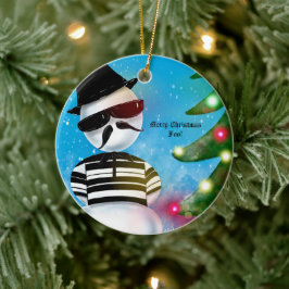 Cholo Sneeuwman Foo Kerstboom Licht Sneeuw Keramisch Ornament