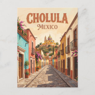 Cholula Kleurrijke Historische Straat Mexico Briefkaart