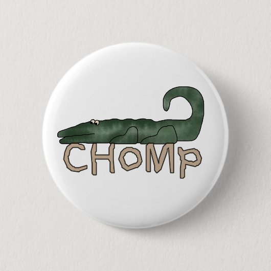 Chomp Alligator Ronde Button 5,7 Cm (Voorkant)