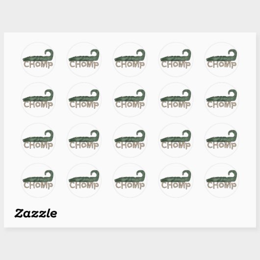 Chomp Alligator Ronde Sticker (Vel)