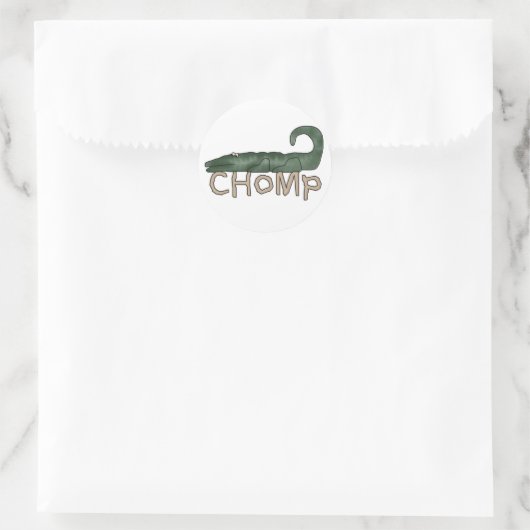 Chomp Alligator Ronde Sticker (Tas)