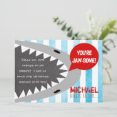 Chomp Chomp Je bent een geweldig haaienthema Bedan Feestdagenkaart (Staand voorkant)