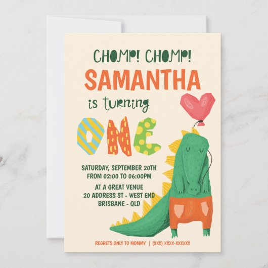 Chomp. Crocodile Alligator Birthday Uitnodiging (Voorkant)