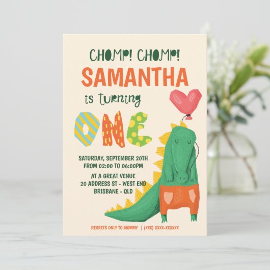 Chomp. Crocodile Alligator Birthday Uitnodiging (Staand voorkant)