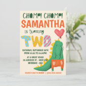 Chomp. Crocodile Alligator Birthday Uitnodiging (Staand voorkant)