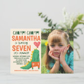 Chomp. Crocodile Birthday Fotouitnodiging Kaart (Staand voorkant)