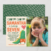 Chomp. Crocodile Birthday Fotouitnodiging Kaart (Voorkant / Achterkant)