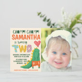 Chomp. Crocodile Birthday Fotouitnodiging Kaart (Staand voorkant)