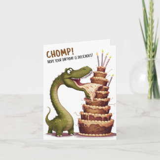 Chomp Dinosaurus Verjaardag Kaart