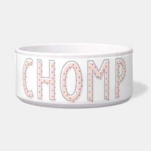Chomp Roze Stippen Keramische Pet Bowl Voerbakje