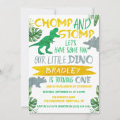 Chomp & Stomp! Dinosaur Boys 1st verjaardag Kaart (Voorkant)