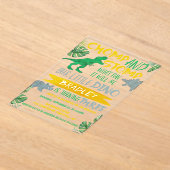 Chomp & Stomp! Dinosaur Boys 3rd Birthday Acryl Uitnodigingen (Laagn)