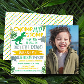 Chomp & Stomp! Dinosaur Boys 3rd Birthday Foto Kaart