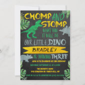 Chomp & Stomp! Dinosaur Boys 3rd Birthday Kaart (Voorkant)