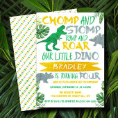 Chomp & Stomp! Dinosaur Boys 4th Birthday Kaart