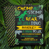 Chomp & Stomp! Dinosaur Boys 4th Birthday Kaart
