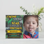 Chomp & Stomp! Dinosaur Elke ouderdag Foto Kaart (Staand voorkant)