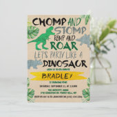 Chomp & Stomp! Dinosaur koopt elke dag Kaart (Staand voorkant)