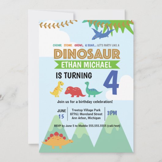 Chomp Stomp Growl Kinder (om het even welke leefti Kaart (Voorkant)