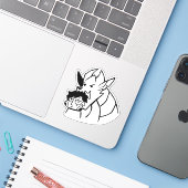 CHOMP - Tweede contact vinyl Sticker (Laptop met iPhone)
