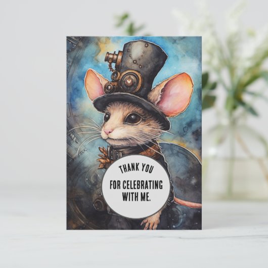 Chompington dank u Steampunk dier Custom Bedankkaart (Staand voorkant)