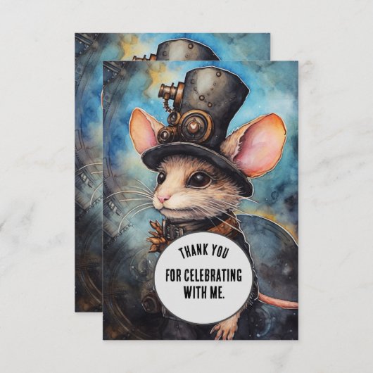 Chompington dank u Steampunk dier Custom Bedankkaart (Voorkant / Achterkant)